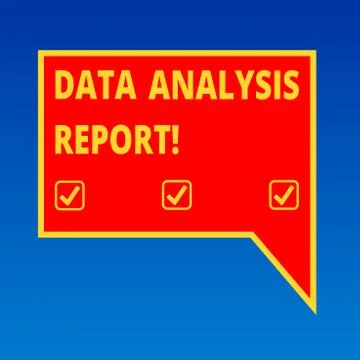 Handwriting text writing Data Analysis Report. Concept meaning information on Illustrazione stock