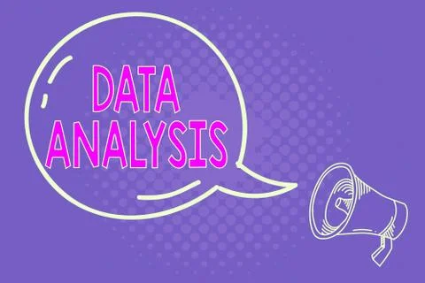 Handwriting text writing Data Analysis. Concept meaning Translate numbers to Stock Illustration