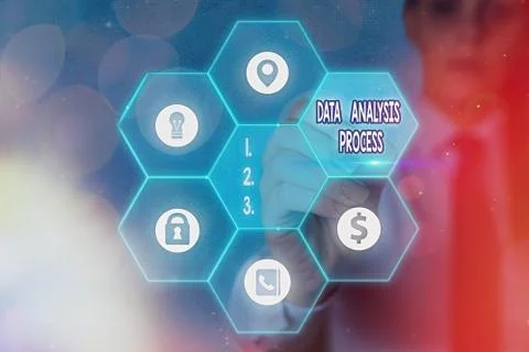 Handwriting text writing Data Analysis Process. Concept meaning build a Stock Photos