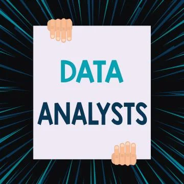 Handwriting text writing Data Analysts. Concept meaning Programmer Design and Illustrazione stock