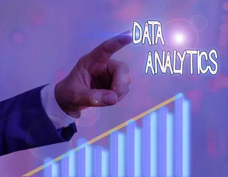 Handwriting text writing Data Analytics. Concept meaning process of examining Stockfoto's