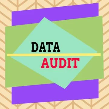 Handwriting text writing Data Audit. Concept meaning auditing of data to assess Illustrazione stock