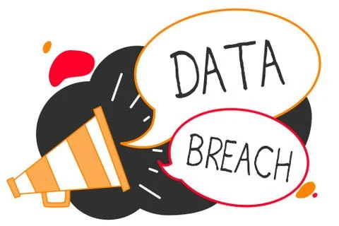 Handwriting text writing Data Breach. Concept meaning security incident where Stock Illustration