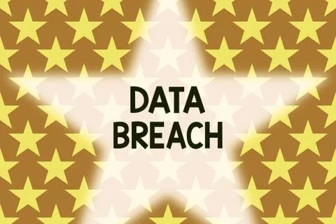 Handwriting text writing Data Breach. Concept meaning security incident where Stock Illustration