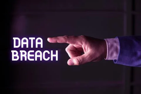Handwriting text writing Data Breach. Concept meaning security incident where Stock Photos