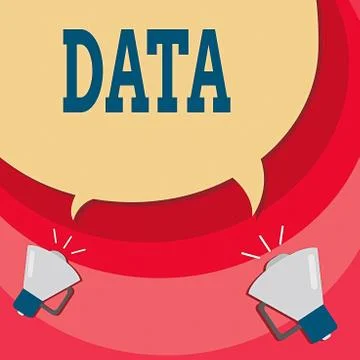 Handwriting text writing Data. Concept meaning Piece of information Facts and Stock Illustration