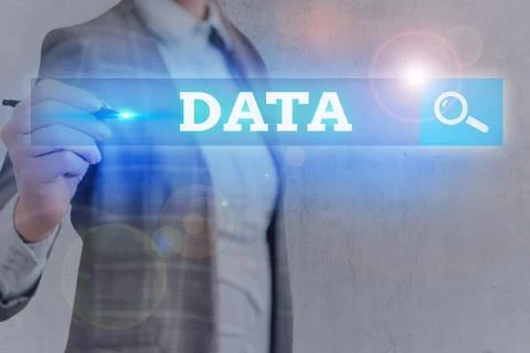 Handwriting text writing Data. Concept meaning Piece of information Facts and Foto stock