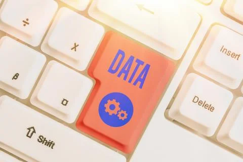 Handwriting text writing Data. Concept meaning Piece of information Facts and Foto stock