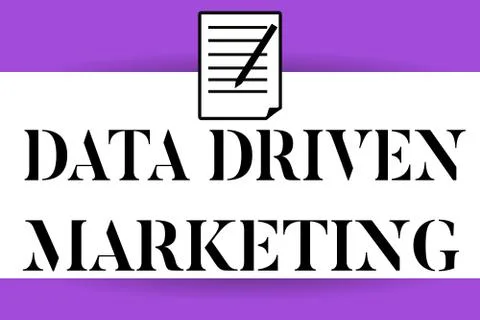 Handwriting text writing Data Driven Marketing. Concept meaning Strategy built Stock Illustration