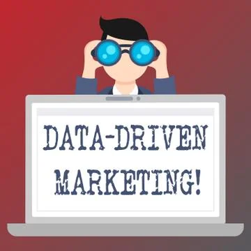 Handwriting text writing Data Driven Marketing. Concept meaning Strategy built 스톡 일러스트