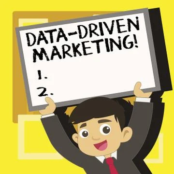 Handwriting text writing Data Driven Marketing. Concept meaning Strategy built Stock Illustration
