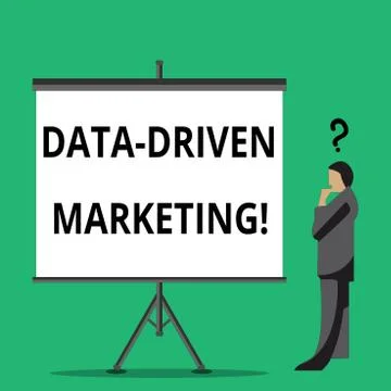 Handwriting text writing Data Driven Marketing. Concept meaning Strategy built Stock Illustration