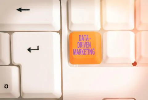 Handwriting text writing Data driven Marketing. Concept meaning process by which Stock Photos