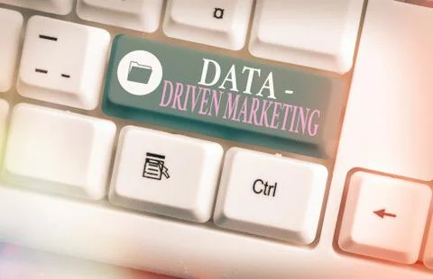 Handwriting text writing Data driven Marketing. Concept meaning process by which Stock Photos