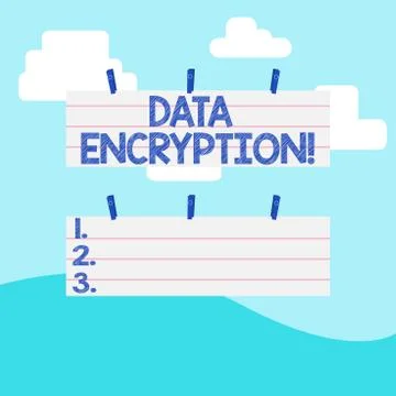 Handwriting text writing Data Encryption. Concept meaning another form code that Stock Illustration