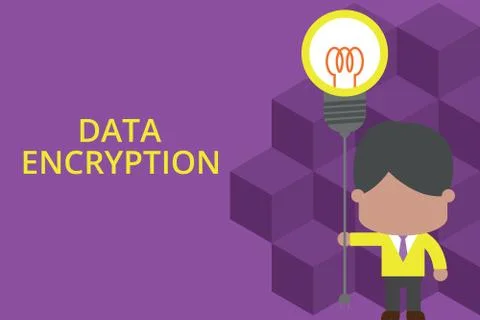 Handwriting text writing Data Encryption. Concept meaning Symmetrickey algorithm 库存插图