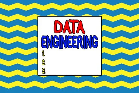 Handwriting text writing Data Engineering. Concept meaning data science that Illustrazione stock