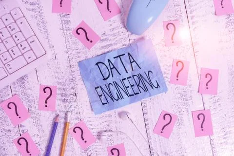Handwriting text writing Data Engineering. Concept meaning data science that Stock Photos