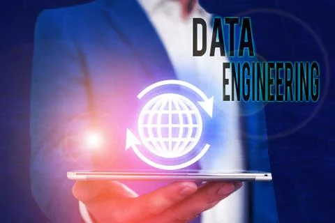 Handwriting text writing Data Engineering. Concept meaning data science that Stock Photos