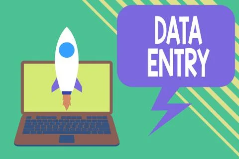 Handwriting text writing Data Entry. Concept meaning process of inputting data 스톡 일러스트