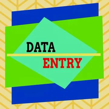 Handwriting text writing Data Entry. Concept meaning process of inputting data Stockillustratie