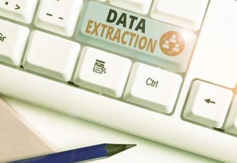 Handwriting text writing Data Extraction. Concept meaning act or process of Stock Photos