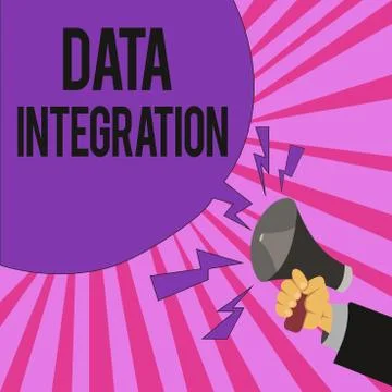 Handwriting text writing Data Integration. Concept meaning combination of Stock Illustration
