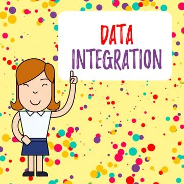 Handwriting text writing Data Integration. Concept meaning combination of Stock Illustration