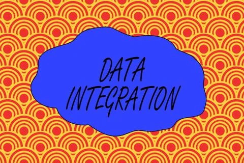 Handwriting text writing Data Integration. Concept meaning combination of Stock Illustration