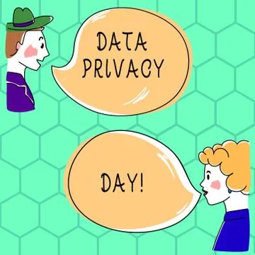 Handwriting text writing Data Privacy Day. Concept meaning date in January to Illustrazione stock