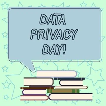 Handwriting text writing Data Privacy Day. Concept meaning date in January to Illustrazione stock