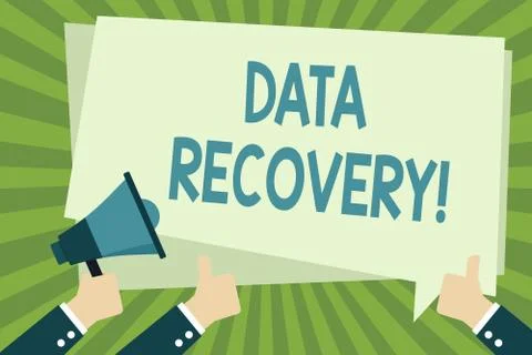 Handwriting text writing Data Recovery. Concept meaning process of salvaging Illustrazione stock