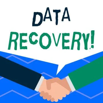 Handwriting text writing Data Recovery. Concept meaning process of salvaging 库存插图