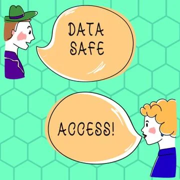 Handwriting text writing Data Safe Access. Concept meaning protective privacy Illustrazione stock