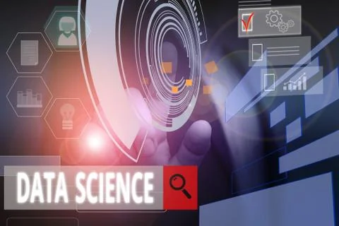 Handwriting text writing Data Science. Concept meaning multidisciplinary field Stock Photos