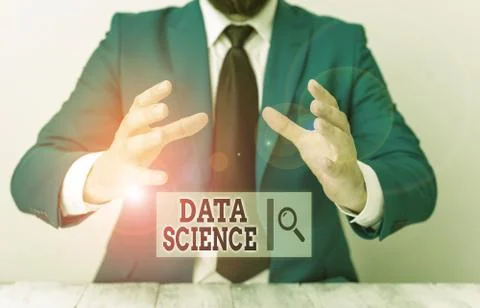 Handwriting text writing Data Science. Concept meaning multidisciplinary field Stock Photos