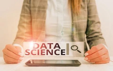Handwriting text writing Data Science. Concept meaning multidisciplinary field Stock Photos