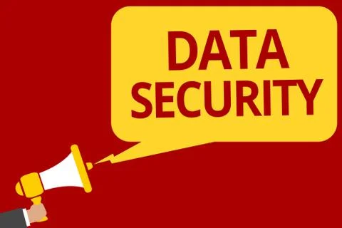 Handwriting text writing Data Security. Concept meaning Confidentiality Disk 库存插图