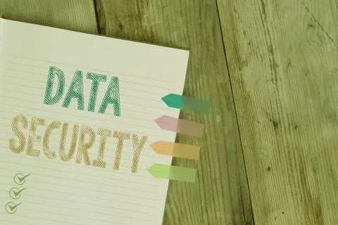 Handwriting text writing Data Security. Concept meaning Confidentiality Disk Stock Photos