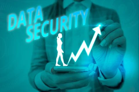 Handwriting text writing Data Security. Concept meaning Confidentiality Disk Stock Photos