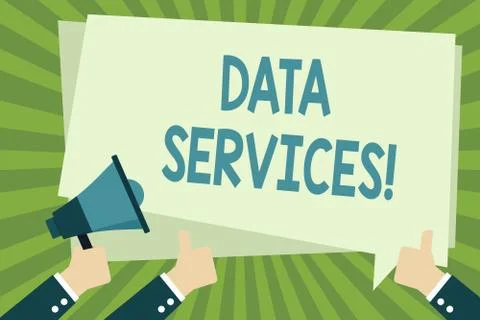Handwriting text writing Data Services. Concept meaning thirdparty services that Stockillustratie