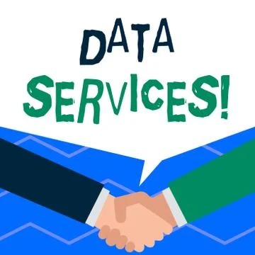 Handwriting text writing Data Services. Concept meaning thirdparty services that Stockillustratie