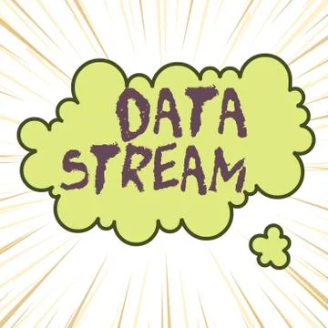Handwriting text writing Data Stream. Concept meaning sequence of digitally Stock Illustration