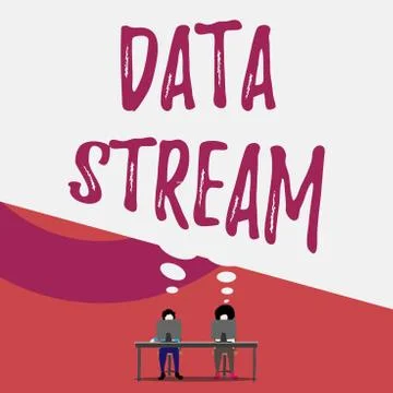Handwriting text writing Data Stream. Concept meaning sequence of digitally Stock Illustration