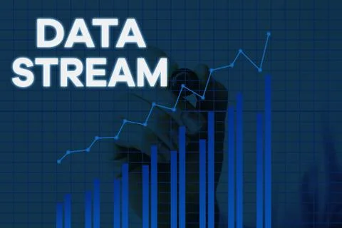 Handwriting text writing Data Stream. Concept meaning sequence of digitally Stock Illustration