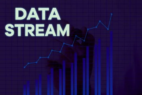 Handwriting text writing Data Stream. Concept meaning sequence of digitally Stock Illustration