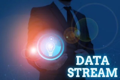 Handwriting text writing Data Stream. Concept meaning sequence of digitally 스톡 사진