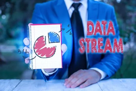 Handwriting text writing Data Stream. Concept meaning sequence of digitally Stock Photos