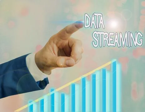 Handwriting text writing Data Streaming. Concept meaning data that is Stock Photos