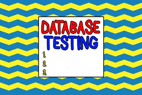 Handwriting text writing Database Testing. Concept meaning involves the Stock Illustration